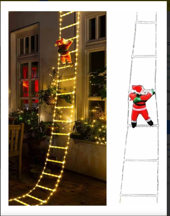 Papa Noel Trepador Escalera Led